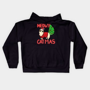 Funny Meowy Catmas Kids Hoodie